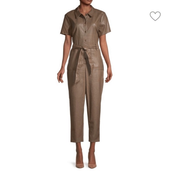 7 For All Mankind Vegan Leather Jumpsuit - Picture 1 of 5